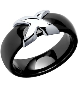 Кольцо из серебра с керамической вставкой 94011659