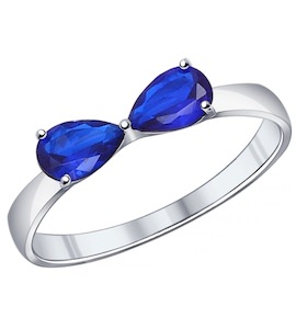 Кольцо из серебра с синими фианитами 94011858
