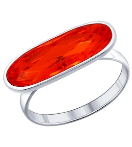 Кольцо из серебра с оранжевым кристаллом Swarovski 94011882