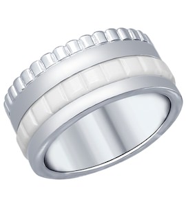 Кольцо из серебра с керамической вставкой 94011930
