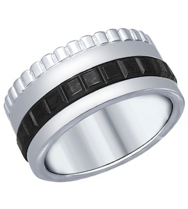 Кольцо из серебра с керамической вставкой 94011931