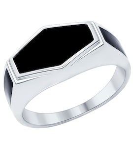 Кольцо из серебра с эмалью 94011938