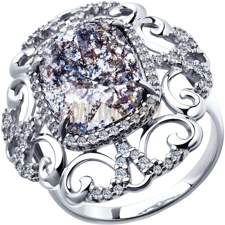 Кольцо из серебра с кристаллами Swarovski 94011944