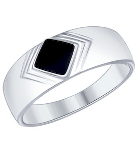 Кольцо из серебра с эмалью 94012012