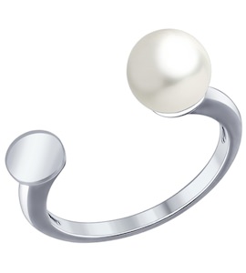 Кольцо из серебра с жемчугом 94012021