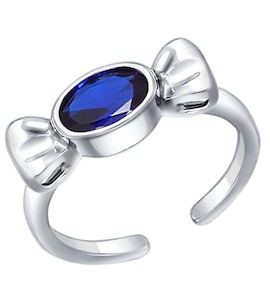 Кольцо из серебра с синим фианитом 94012065