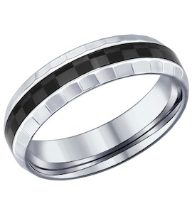 Кольцо из серебра с эмалью и алмазной гранью 94012098