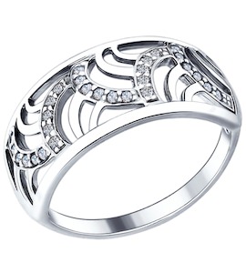 Кольцо из серебра с фианитами 94012233