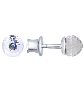 Серьги-пусеты из серебра с кристаллами swarovski 94021793