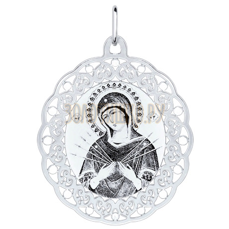 Серебряная иконка «Божья матерь Семистрельная» 94100142
