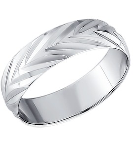 Обручальное кольцо из серебра с алмазной гранью 94110018