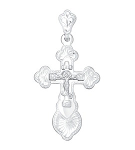 Крест из серебра с гравировкой 94120081