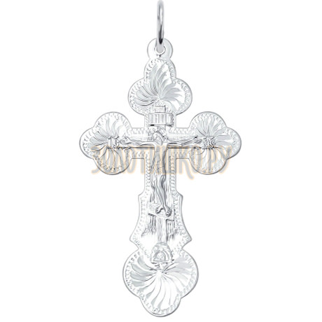 Крест из серебра с гравировкой 94120096