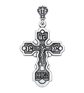 Крест из чернёного серебра 95120023