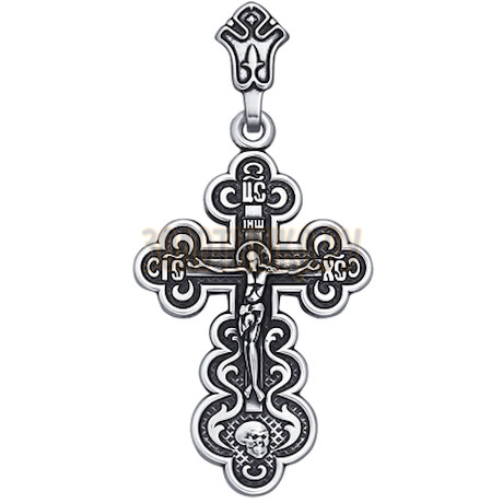 Крест из чернёного серебра 95120025