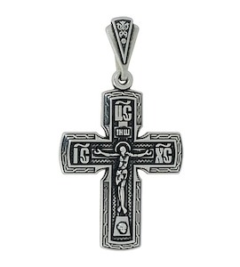 Крест из чернёного серебра 95120040