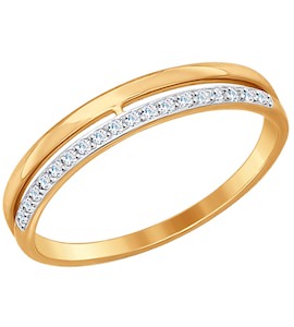 Кольцо из золота с фианитами 017151-4
