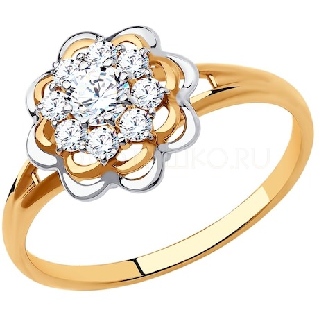 Кольцо из золота с фианитами 018556