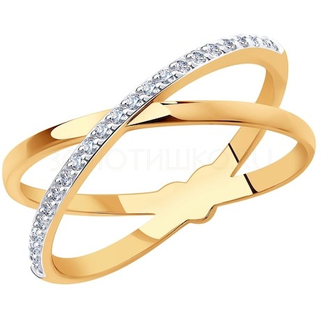 Кольцо из золота с фианитами 018573