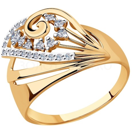 Кольцо из золота с фианитами 018600