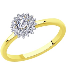 Кольцо из желтого золота с бриллиантами 1011929-2