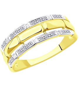 Кольцо из желтого золота с бриллиантами 1011958-2