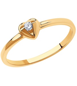 Кольцо из золота с бриллиантом 1011988