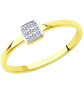 Кольцо из желтого золота с бриллиантами 1011996-2