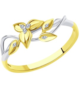 Кольцо из желтого золота с бриллиантами 1012047-2