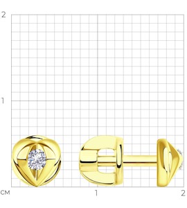 Серьги из желтого золота с бриллиантами 1021519-2