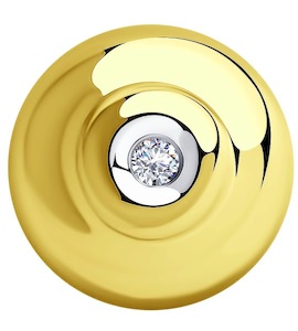 Подвеска из желтого золота с бриллиантом 1030509-2
