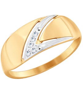 Кольцо из золота с фианитами 51-110-00044-1