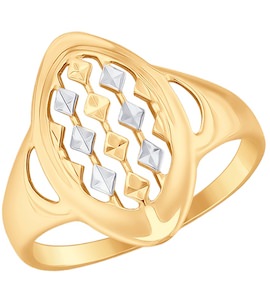 Кольцо из золота с алмазной гранью 51-110-00046-1