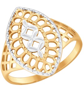 Кольцо из золота с алмазной гранью 51-110-00047-1