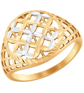Кольцо из золота с алмазной гранью 51-110-00050-1