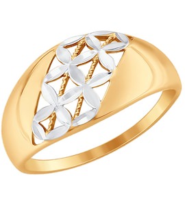 Кольцо из золота с алмазной гранью 51-110-00052-1