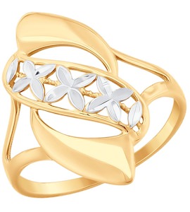 Кольцо из золота с алмазной гранью 51-110-00053-1