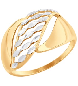 Кольцо из золота с алмазной гранью 51-110-00056-1