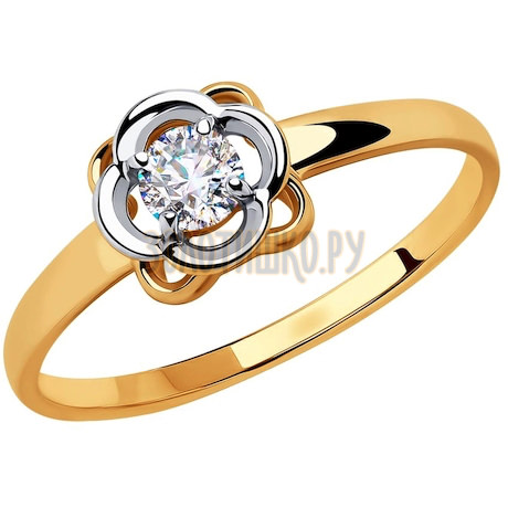Кольцо из золота с фианитом 51-110-00169-1