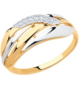 Кольцо из золота с фианитами 51-110-00235-1