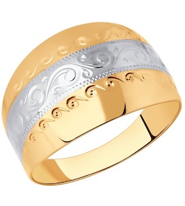 Кольцо из золота с гравировкой 51-110-00244-4