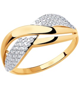 Кольцо из золота с фианитами 51-110-00300-1