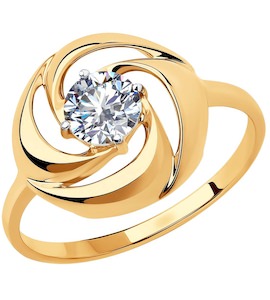 Кольцо из золота с фианитом 51-110-00430-1