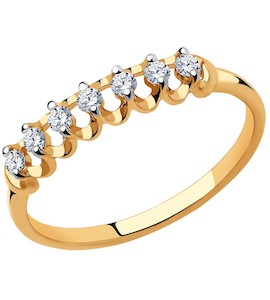 Кольцо из золота с фианитами 51-110-00751-1