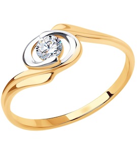 Кольцо из золота с фианитом 51-110-00844-1