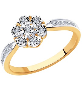 Кольцо из комбинированного золота с бриллиантами 51-210-00788-1