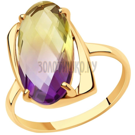 Кольцо из золота с синтетическим ситалом 51-310-00803-3