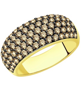 Кольцо из желтого золота с бриллиантами 9019018