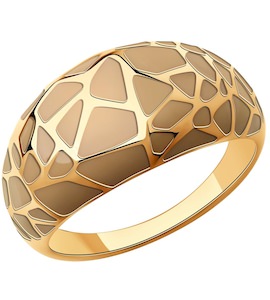 Кольцо из золочёного серебра с эмалью 93-110-00648-1