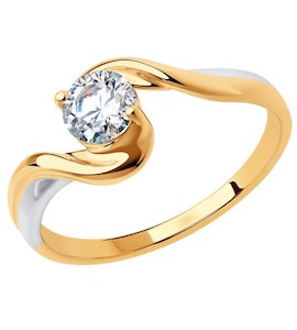 Кольцо из золота с фианитом 018392-4